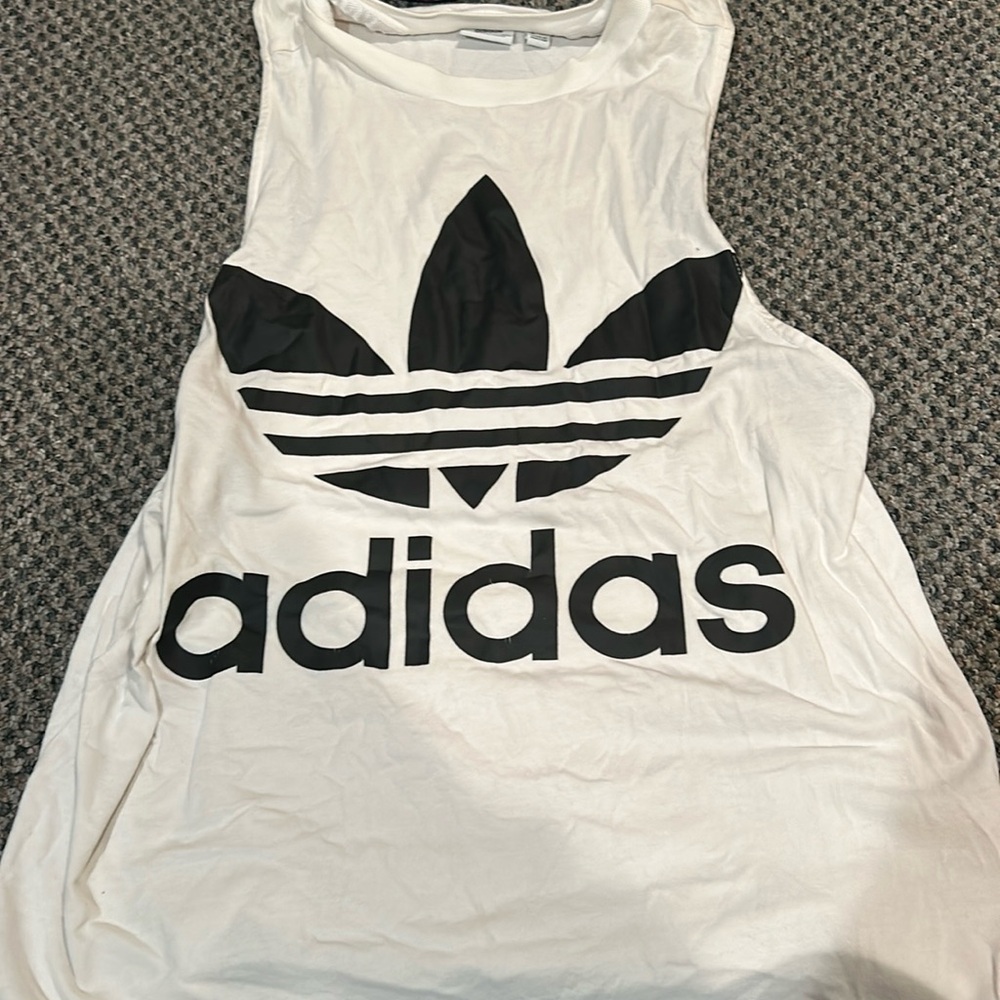 Black and white adidas workout tank